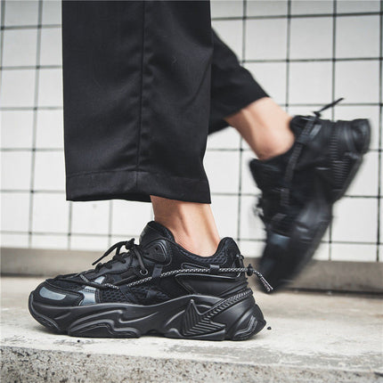 Daddy Shoes Men's Trend All-match Breathable Black Sports Shoes