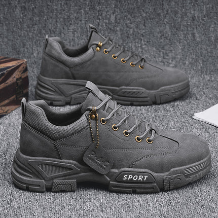 Dedicated Work Waterproof Non-slip Pure Black Labor Protection Tide Shoes