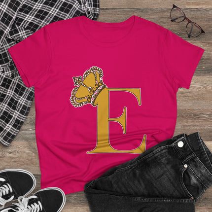 👑 “E” Monogram Tee – Royal Gold Edition (White & Gold