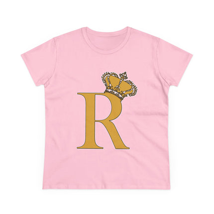 👑 “R” Monogram Tee – Regal in White & Gold