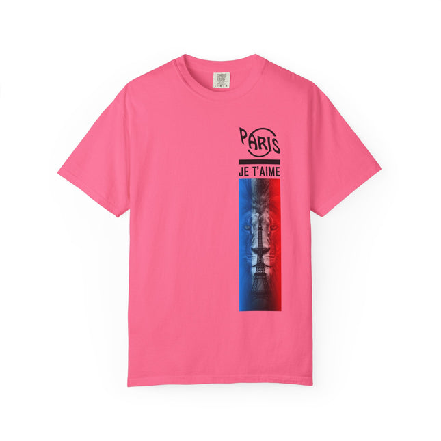 Paris Je T’aime Lion Tee – French Flag Art Graphic T-Shirt