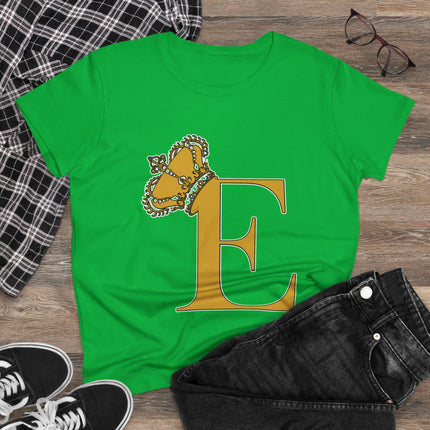 👑 “E” Monogram Tee – Royal Gold Edition (White & Gold