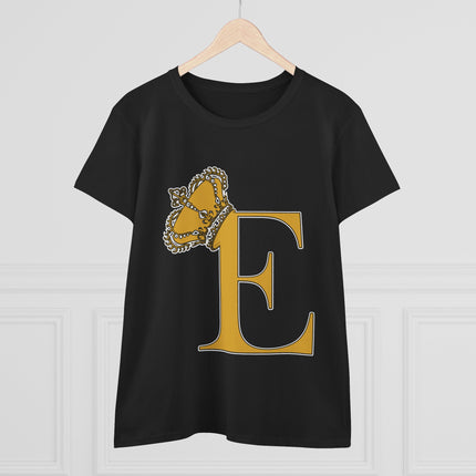 👑 “E” Monogram Tee – Royal Gold Edition (White & Gold