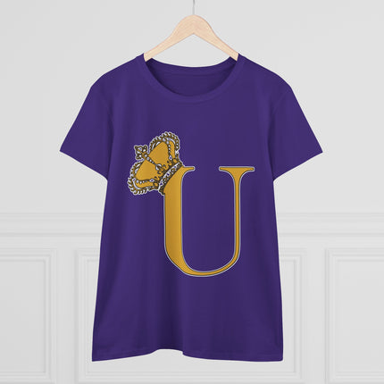 👑 Majestic “U” Monogram T-Shirt – Royal Gold on Regal Magenta