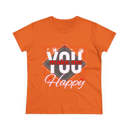 💖 “YOU Make Me Happy” Love Statement Tee – Deep Pink