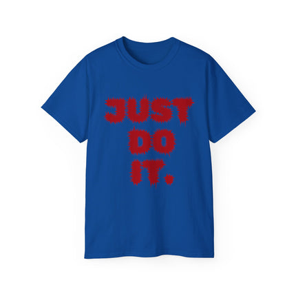 ⚡️JUST DO IT." Spiky Letter Tee – Bold White Edition