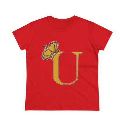 👑 Majestic “U” Monogram T-Shirt – Royal Gold on Regal Magenta