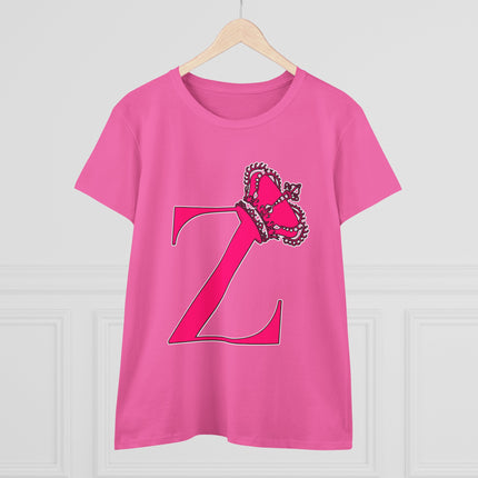 👑 “Z” Monogram Tee – Regal in White & Hot Pink