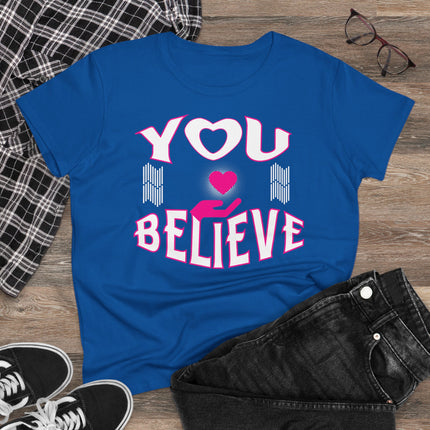 YOU BELIEVE Heart Graphic T-Shirt