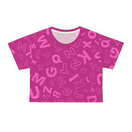 🟣 Alphabet Pop Crop Tee – Purple Edition