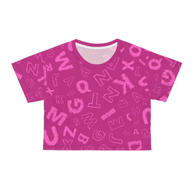 🟣 Alphabet Pop Crop Tee – Purple Edition