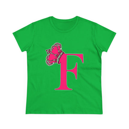 👑 “F” Monogram Tee – Fierce & Fabulous in Fuchsia