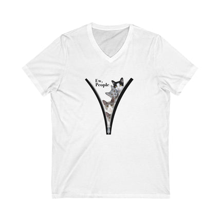 😾 Ew, People” Cat V-Neck Tee
