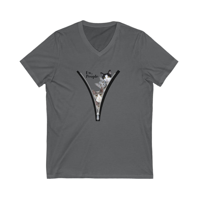😾 Ew, People” Cat V-Neck Tee