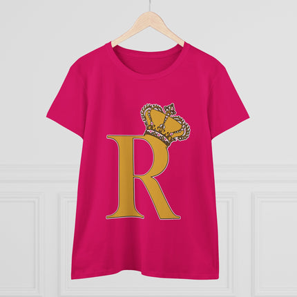 👑 “R” Monogram Tee – Regal in White & Gold