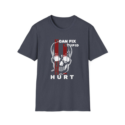 💀 I Can Fix Stupid" Skull Graphic Tee – Savage Style, Unfiltered Attitude