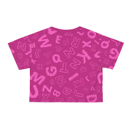 🟣 Alphabet Pop Crop Tee – Purple Edition