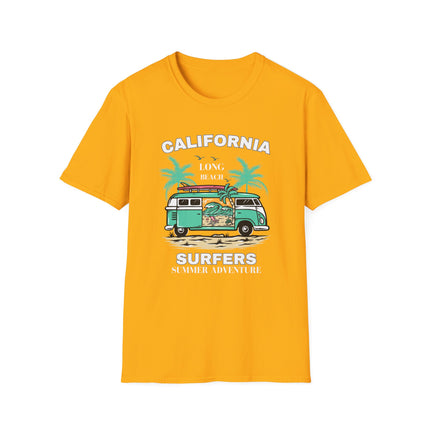 🌴 California Surfers – Long Beach Summer Adventure T-Shirt