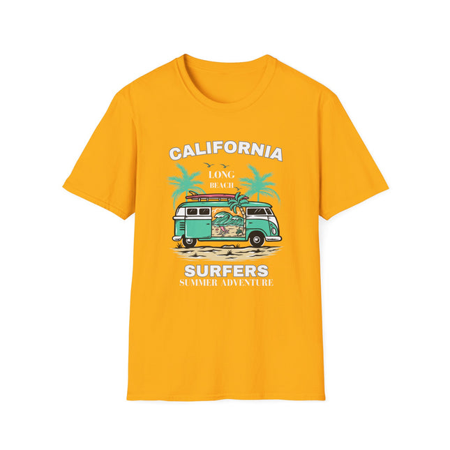 🌴 California Surfers – Long Beach Summer Adventure T-Shirt