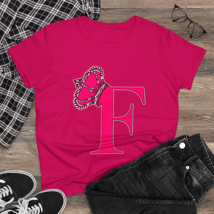 👑 “F” Monogram Tee – Fierce & Fabulous in Fuchsia