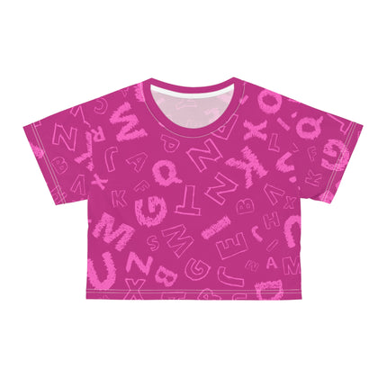 🟣 Alphabet Pop Crop Tee – Purple Edition