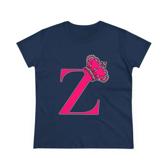 👑 “Z” Monogram Tee – Regal in White & Hot Pink