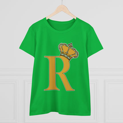👑 “R” Monogram Tee – Regal in White & Gold