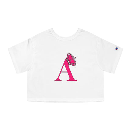 👑 Crowned Initial “A” Cropped Tee – Royal Letter Statement
