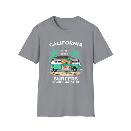 🌴 California Surfers – Long Beach Summer Adventure T-Shirt