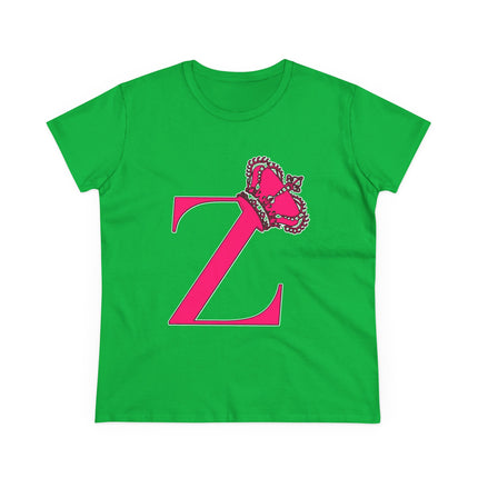 👑 “Z” Monogram Tee – Regal in White & Hot Pink
