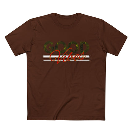 Good Vibes – Minimalist Retro Palm Leaf Graphic Tee