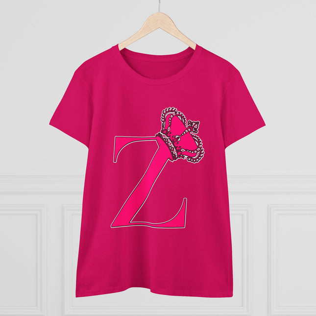 👑 “Z” Monogram Tee – Regal in White & Hot Pink