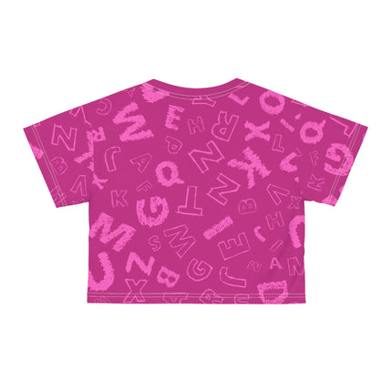 🟣 Alphabet Pop Crop Tee – Purple Edition