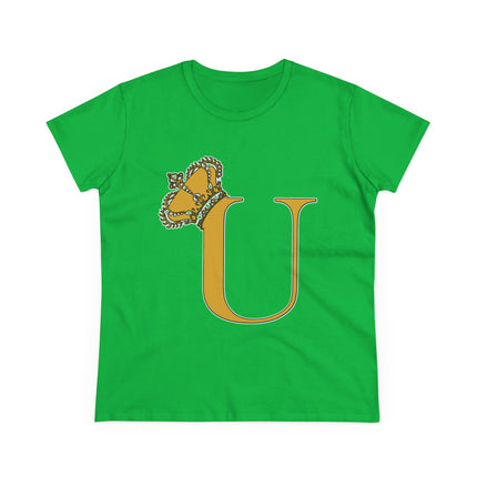 👑 Majestic “U” Monogram T-Shirt – Royal Gold on Regal Magenta