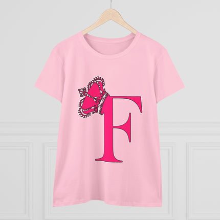 👑 “F” Monogram Tee – Fierce & Fabulous in Fuchsia