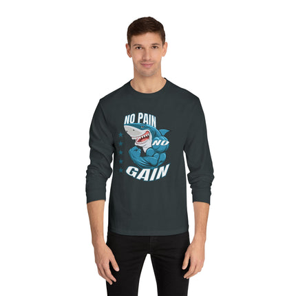 🦈 No Pain, No Gain” Shark Long Sleeve Tee