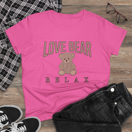 Love Bear Relax, Women's Midweight Cotton Tee