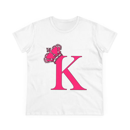 👑 “K” Royal Monogram Tee – Bold in Magenta & Crowned in Pink
