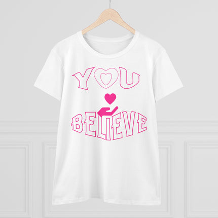 YOU BELIEVE Heart Graphic T-Shirt