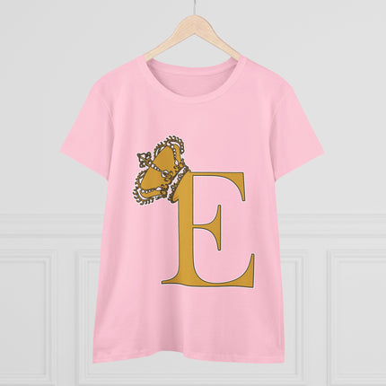 👑 “E” Monogram Tee – Royal Gold Edition (White & Gold