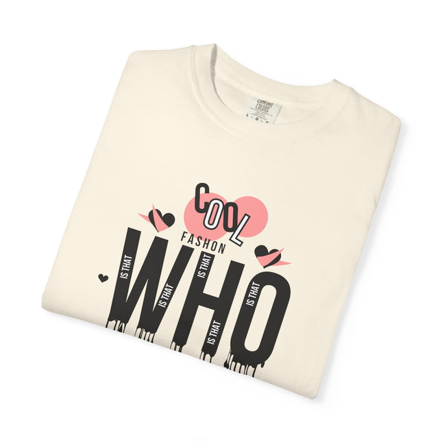 💖 WHO IS THAT” Love Drip Graphic T-Shirt – Cream White