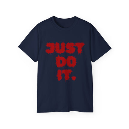 ⚡️JUST DO IT." Spiky Letter Tee – Bold White Edition