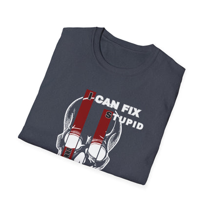 💀 I Can Fix Stupid" Skull Graphic Tee – Savage Style, Unfiltered Attitude