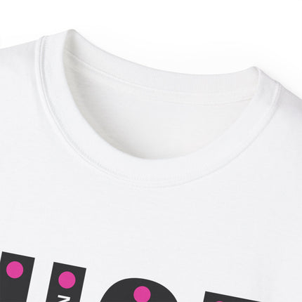 💖 NICE” Fashion Graphic Tee – White Pink Dot Edition