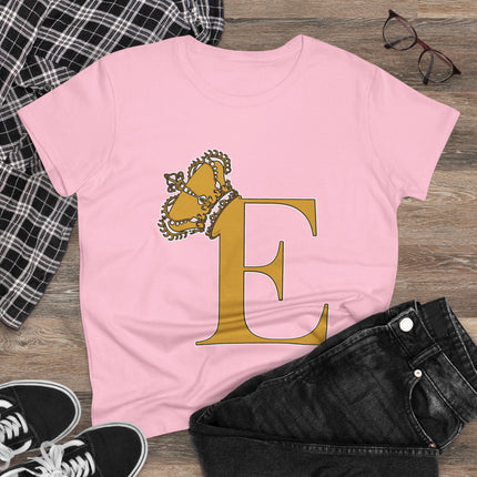 👑 “E” Monogram Tee – Royal Gold Edition (White & Gold