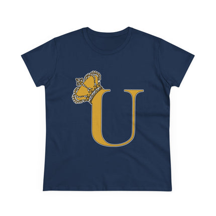 👑 Majestic “U” Monogram T-Shirt – Royal Gold on Regal Magenta