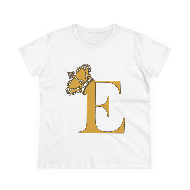 👑 “E” Monogram Tee – Royal Gold Edition (White & Gold