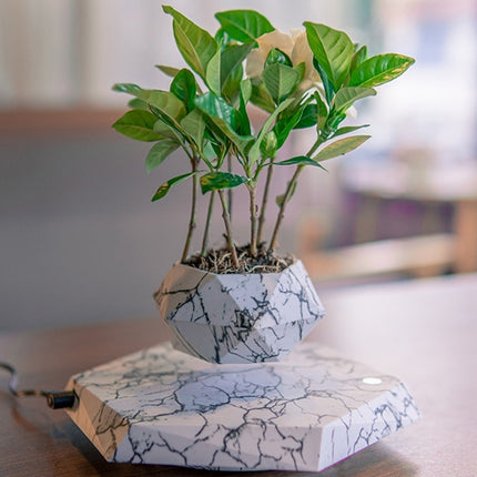 Levitating Plant Pot Marble Color Floating Planter Magnetic Levitation Bonsai Pot Office Home Decoration Kids Birthday Gift Home Decor
