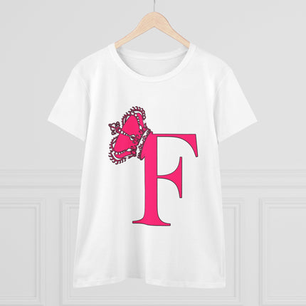 👑 “F” Monogram Tee – Fierce & Fabulous in Fuchsia