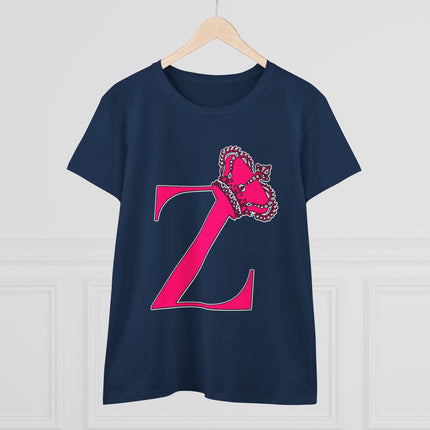 👑 “Z” Monogram Tee – Regal in White & Hot Pink